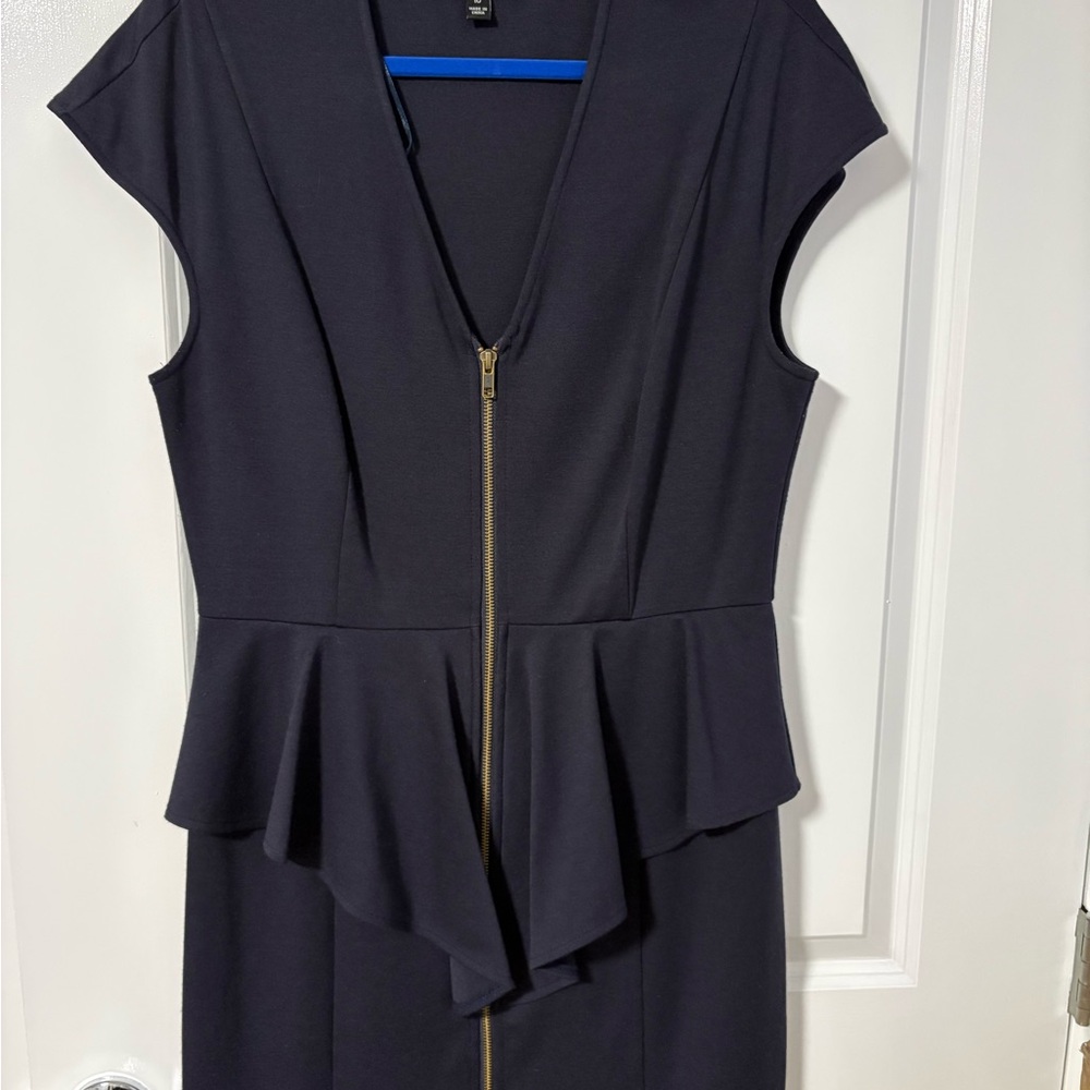 Elegant Navy blue Peplum Dress